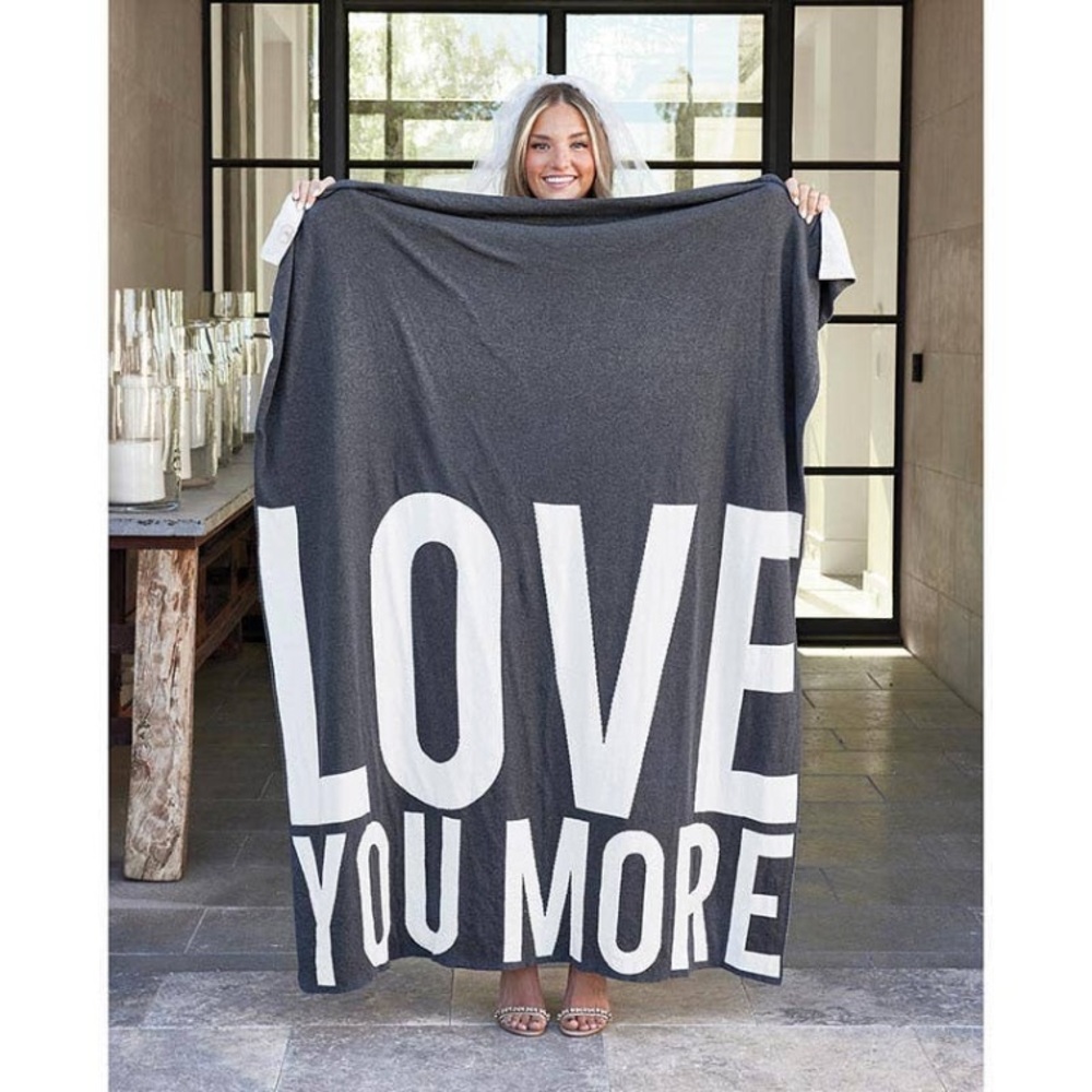 “LOVE YOU MORE” LUXE COTTON THROW - 50"W x 60"L - NWT